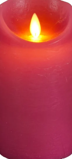 Anna's Collection LED Kerze Rustic fuchsia D 7,5 H 15 cm