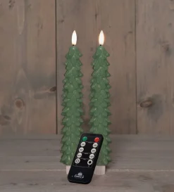 Anna's Collection LED Stabkerze Rambu grün D 2,2 H 23 cm