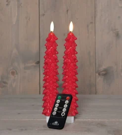 Anna's Collection LED Stabkerze Rambu rot D 2,2 H 23 cm