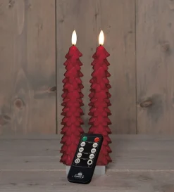 Anna's Collection LED Stabkerze Rambu bordeaux D 2,2 H 23 cm