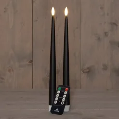Anna's Collection LED Stabkerze Mino schwarz D 3 H 30 cm 2 St.