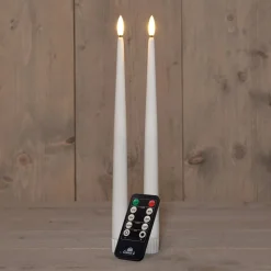 Anna's Collection LED Stabkerze Mino weiß D 3 H 30 cm 2 St.