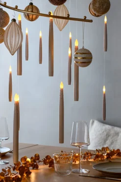 Anna's Collection LED Stabkerze schwebend weiß D 2 H 28,5 cm 5 St.