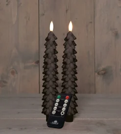 Anna's Collection LED Stabkerze Rambu schwarz D 2,2 H 23 cm