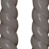 Anna's Collection LED Stabkerzen Swirl taupe D 2 H 23 cm 2 St.