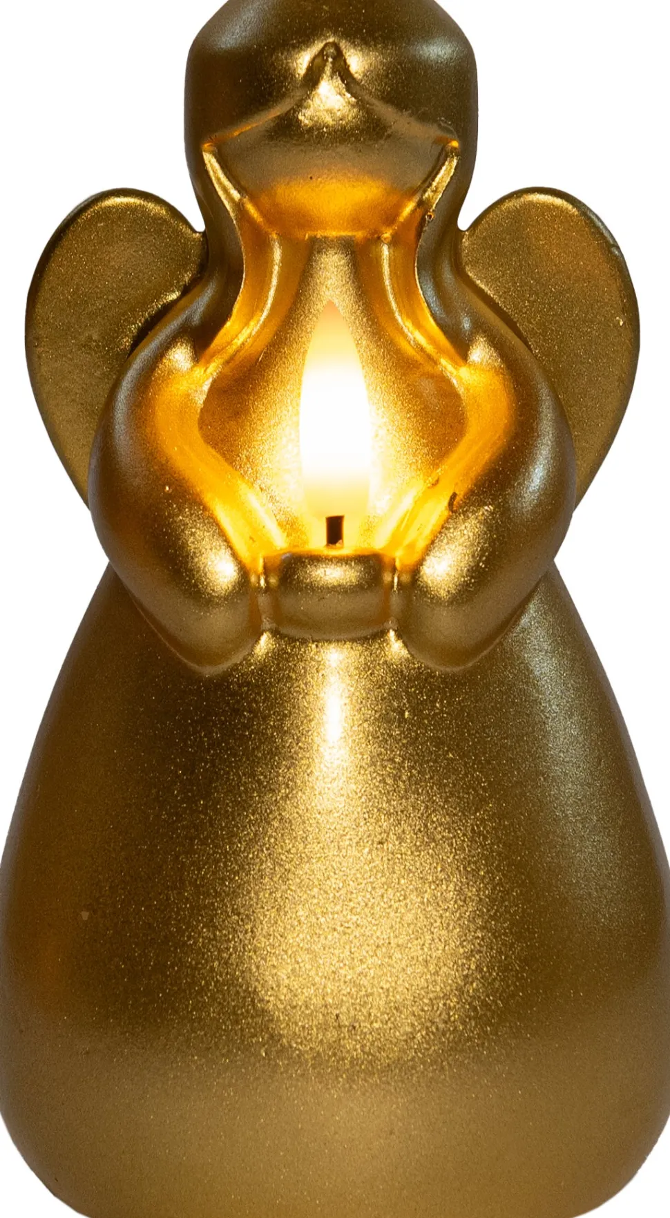 Anna's Collection LED Stumpenkerze Ange gold D 8 H 14,5 cm