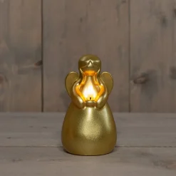 Anna's Collection LED Stumpenkerze Ange gold D 8 H 14,5 cm