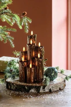 Anna's Collection LED Stumpenkerze bronze 15 x 15 x 25 cm