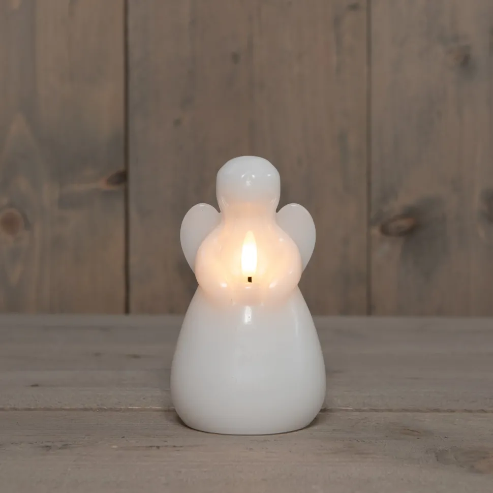 Anna's Collection LED Stumpenkerze Ange weiß D 8 H 14,5 cm