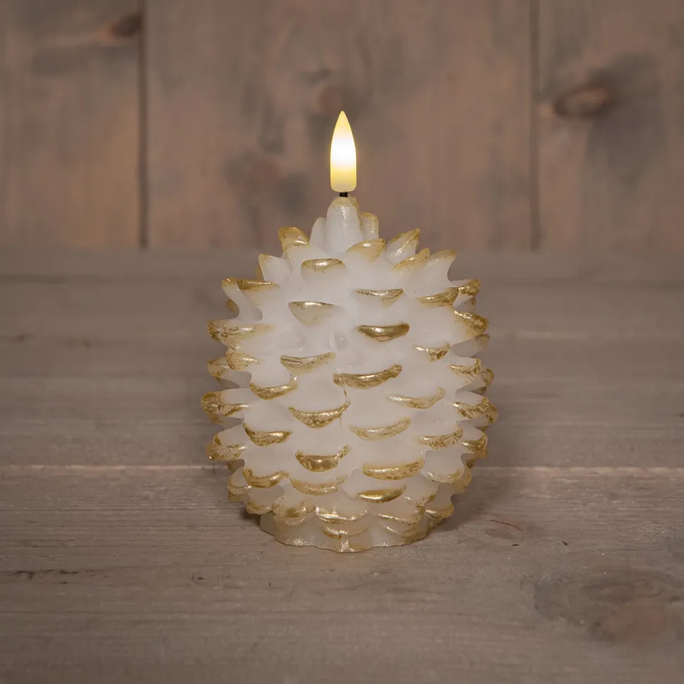 Anna's Collection LED Stumpenkerze Podo weiß D 12 H 10 cm