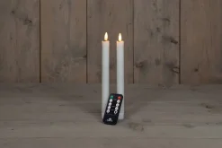 Anna's Collection LED Tafelkerze weiß mit Fernbedienung D 2,5 H 23 cm 2 St.