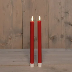 Anna's Collection LED Tafelkerze Larni rot D 2,1 H 25 cm 2 St.