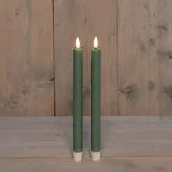 Anna's Collection LED Tafelkerze Larni grün D 2,1 H 25 cm 2 St.