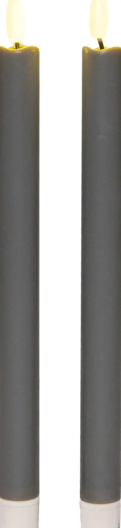 Anna's Collection LED Tafelkerze Larni taupe D 2,1 H 25 cm 2 St.