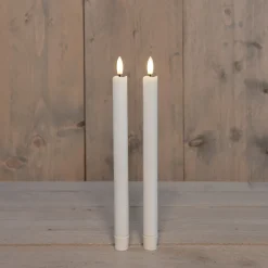 Anna's Collection LED Tafelkerze Larni weiß D 2,1 H 25 cm 2 St.