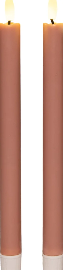 Anna's Collection LED Tafelkerze Larni rosa D 2,1 H 25 cm 2 St.