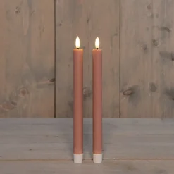 Anna's Collection LED Tafelkerze Larni rosa D 2,1 H 25 cm 2 St.