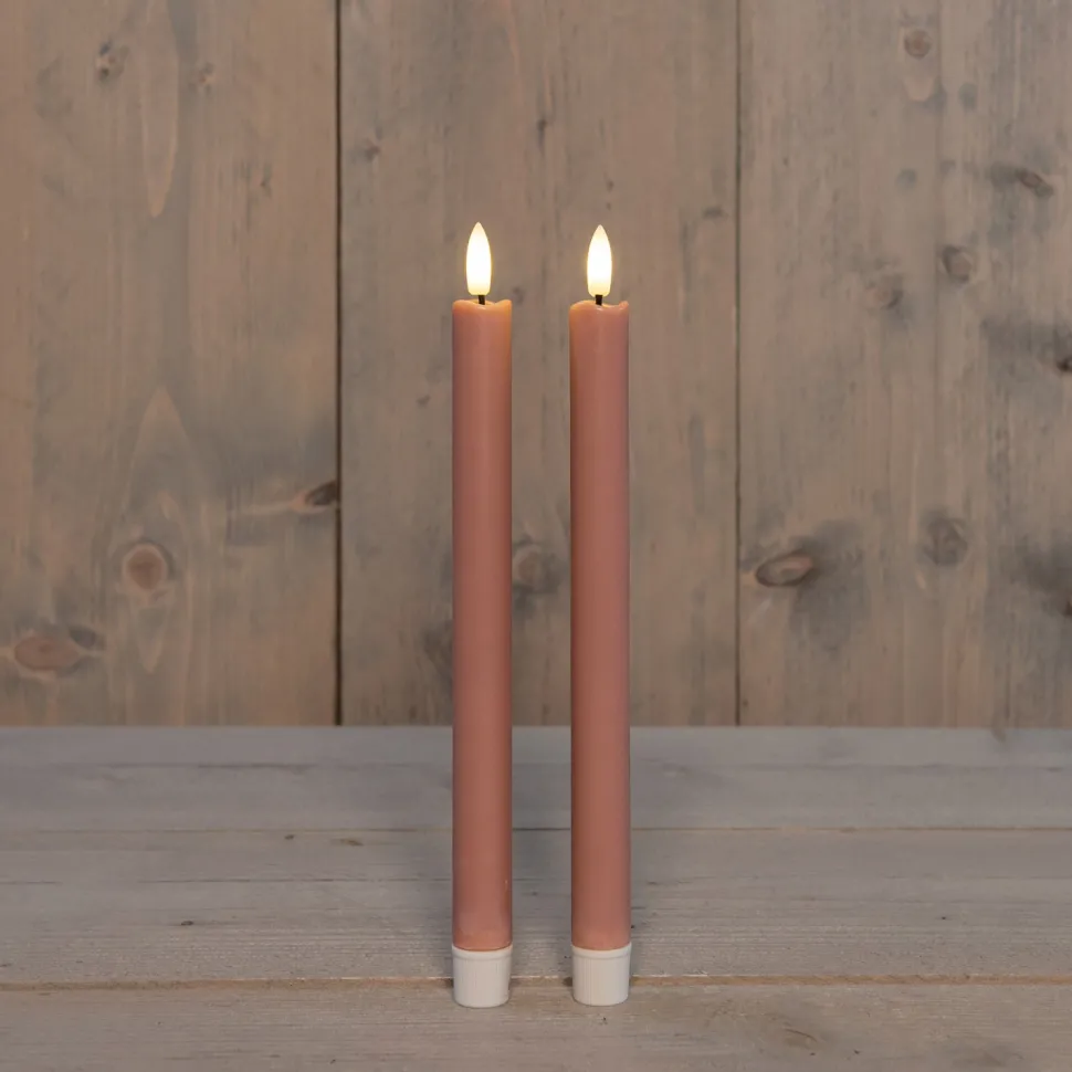 Anna's Collection LED Tafelkerze Larni rosa D 2,1 H 25 cm 2 St.