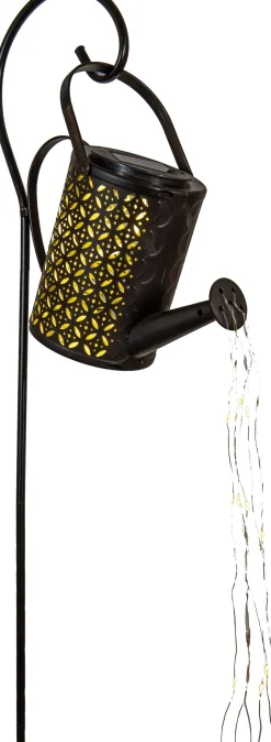 Anna's Collection solar Gartenstecker Gießkanne schwarz 23,5 x 10 x 84 cm