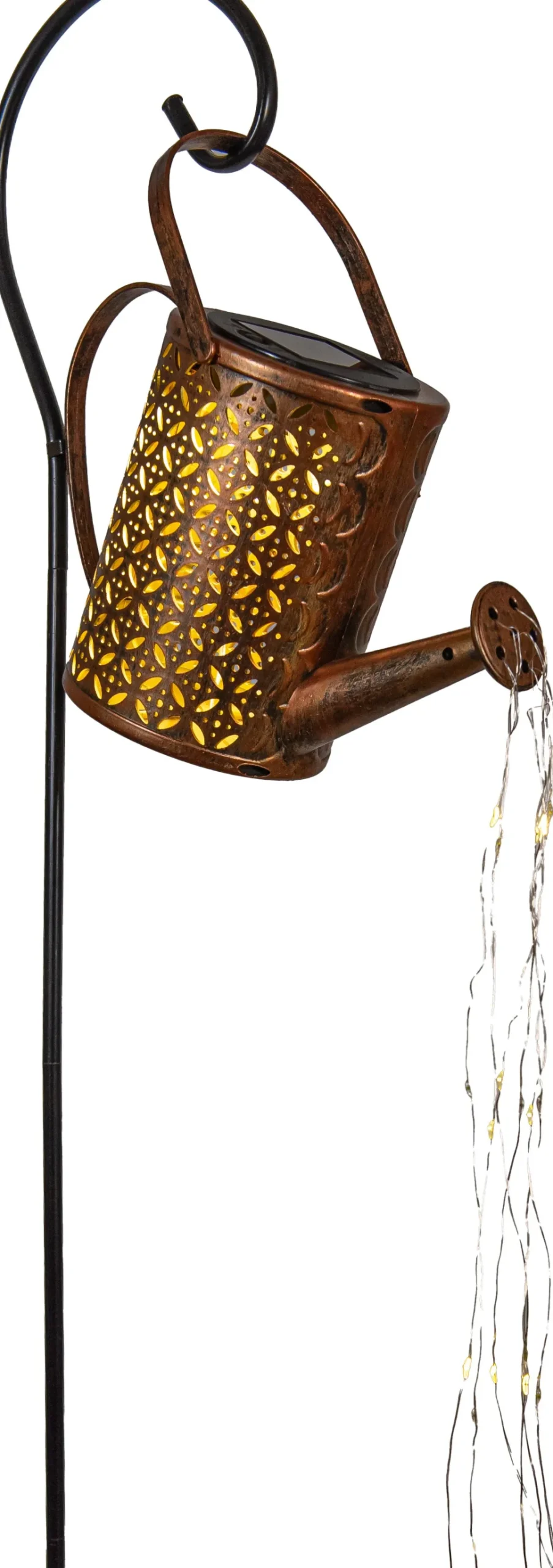 Anna's Collection solar Gartenstecker Gießkanne kupfer 23,5 x 10 x 84 cm