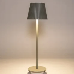 Anna's Collection Tischlampe Ribbel grün D 11 H 36 cm