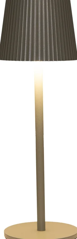 Anna's Collection Tischlampe Ribbel grün D 9 H 27 cm