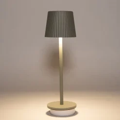 Anna's Collection Tischlampe Ribbel grün D 9 H 27 cm