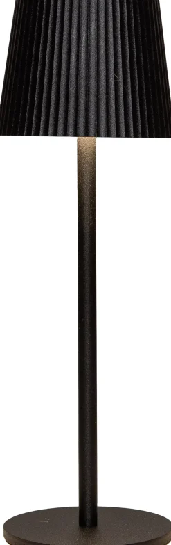 Anna's Collection Tischlampe Ribbel schwarz D 9 H 27 cm