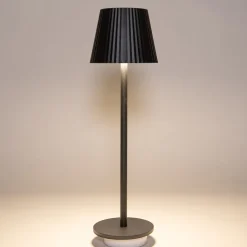 Anna's Collection Tischlampe Ribbel schwarz D 11 H 36 cm