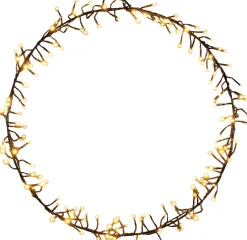 Anna's Collection Weihnachtskranz schwarz mit 156 extra warmen Lichtern D 52 H 5 cm