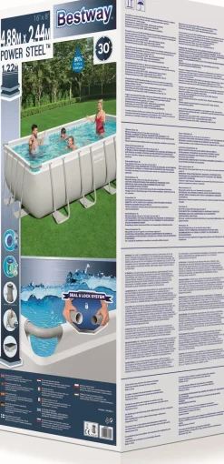 Bestway Stahlrahmen-Pool Power Steel rechteckig 488 x 244 x 122 cm