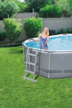 Bestway Stahlrahmen-Pool Power Steel oval 427 x 250 x 100 cm