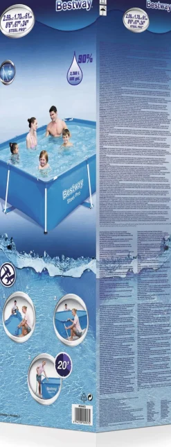 Bestway Stahlrahmen-Pool Passaat rechteckig 259 x 170 x 61 cm