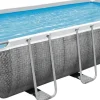 Bestway Stahlrahmen-Pool Power Steel Rattan-Look rechteckig 549 x 274 x 122 cm