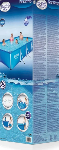 Bestway Stahlrahmen-Pool rechteckig 400 x 211 x 81 cm