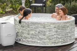 Bestway Whirlpool aufblasbar Lay-Z-Spa Vancouver plus rund grau D 155 H 60 cm
