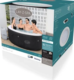 Bestway Whirlpool aufblasbar Lay-Z-Spa Miami 2 rund schwarz D 180 H 66 cm