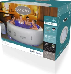 Bestway Whirlpool aufblasbar Lay-Z-Spa Paris rund grau D 196 H 66 cm