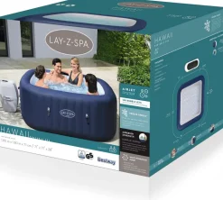 Bestway Whirlpool aufblasbar Lay-Z-Spa Hawaii eckig blau 180 x 180 x 71 cm