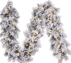 Black Box Girlande Dinsmore 180 cm mit Schnee 25 LEDs warmweiß