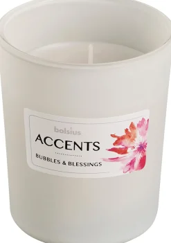 Bolsius Duftkerze Accents Bubbles & Blessings weiß 33 Std.D 8 H 10 cm