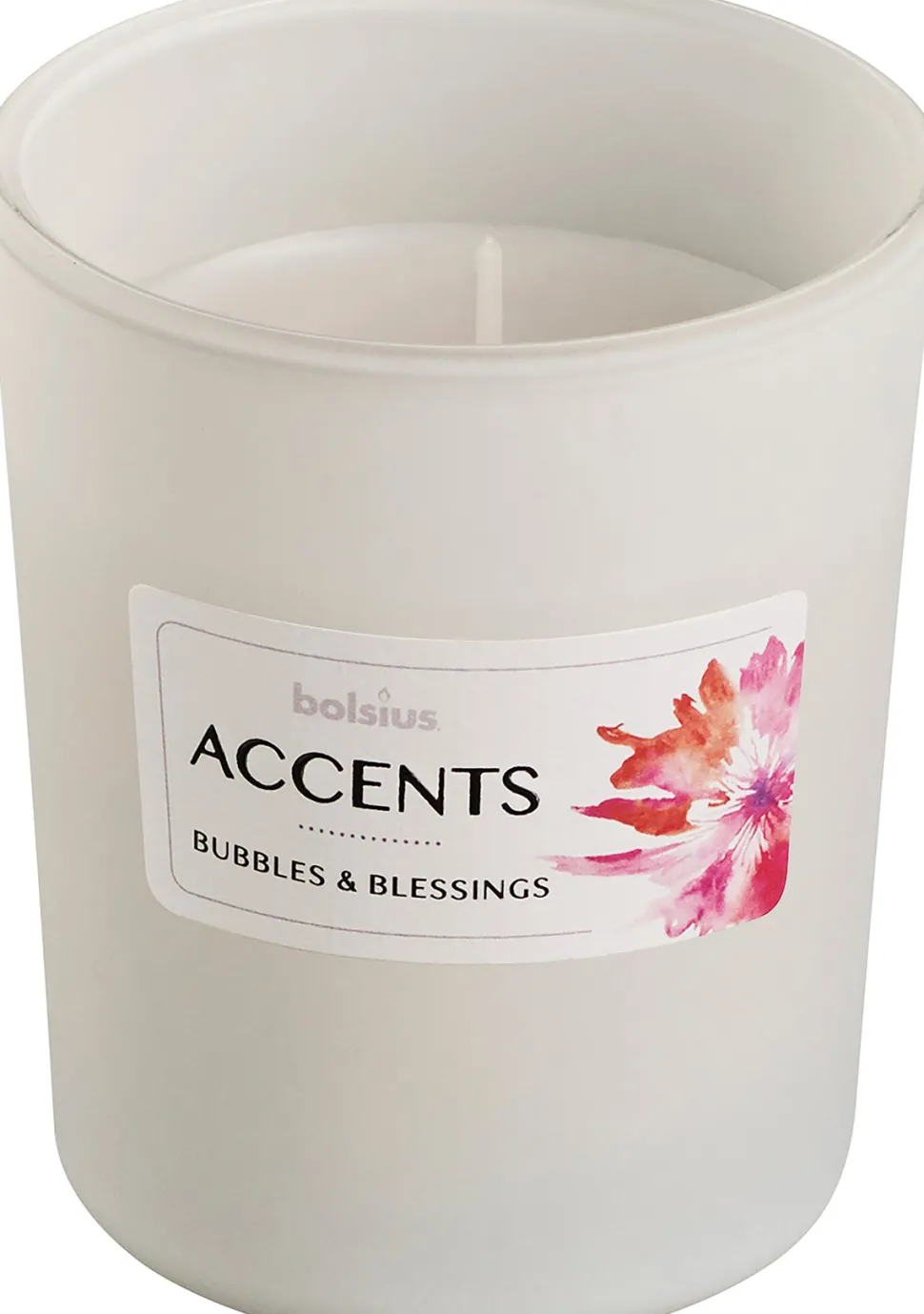 Bolsius Duftkerze Accents Bubbles & Blessings weiß 33 Std.D 8 H 10 cm