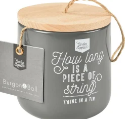 Burgon & Ball Gartenschnur in Aufbewahrungsdose schwarz 11 x 11 x 11 cm