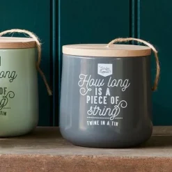 Burgon & Ball Gartenschnur in Aufbewahrungsdose schwarz 11 x 11 x 11 cm