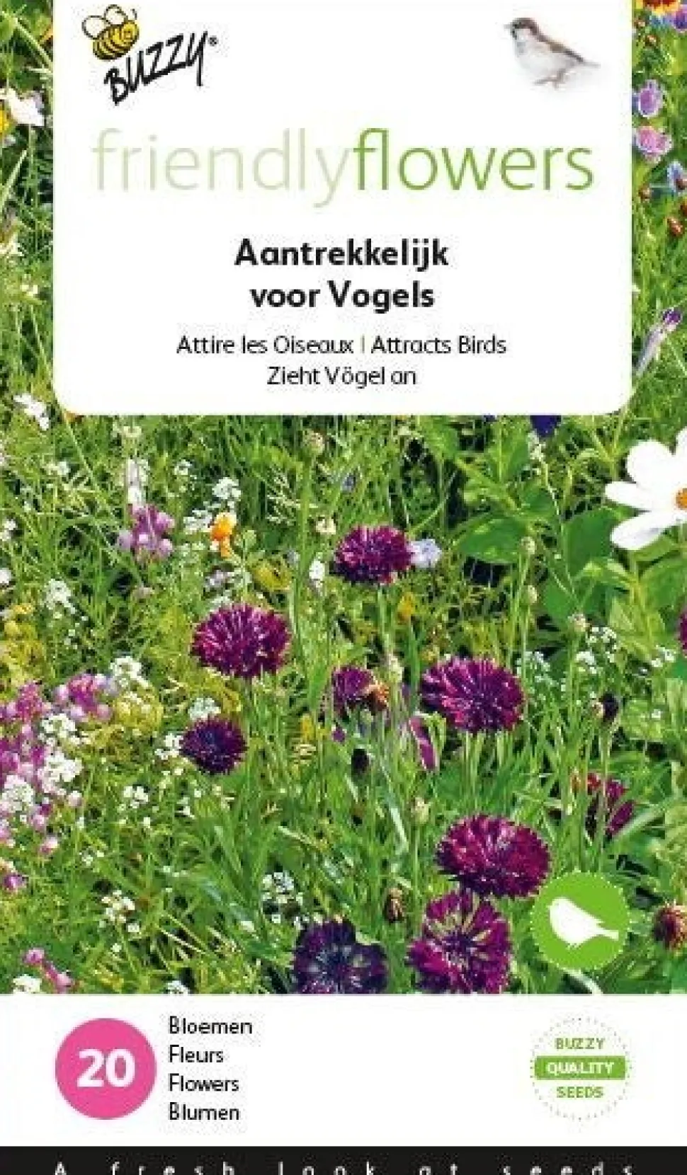 Buzzy® Friendly Flowers Vögel lockende Blumen Samen-Mischung für 15 m²