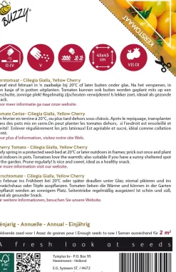 Buzzy® Pomodori Kirschtomate gelb (Solanum lycopersicum 'Ciliegia Gialla') Samen