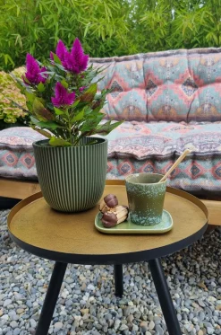 Capi Europe Blumentopf Groove grün D 16,5 H 15 cm