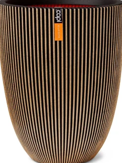 Capi Europe Blumentopf Groove  schwarz / gold D 34 H 46 cm
