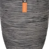 Capi Europe Blumentopf Nature-Rib schwarz/grau D 36 H 47 cm