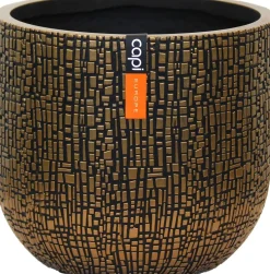 Capi Europe Blumentopf Nature Skin schwarz / gold D 14,2 H 13 cm